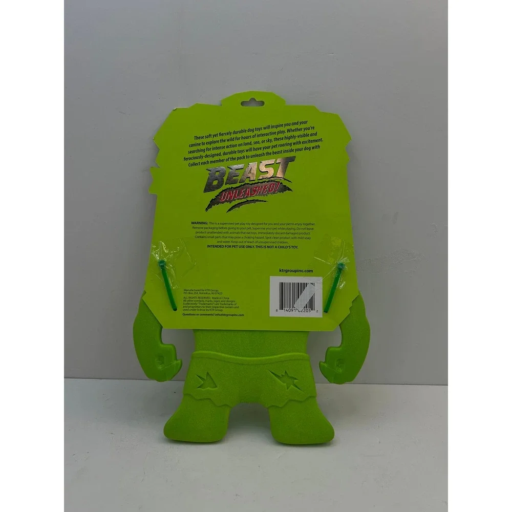 Beast Unleashed Tricera Tosser Dog Toy  OS Green 0939